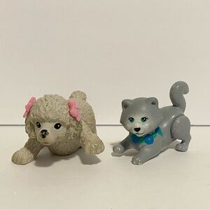 Vintage Littlest Pet Shop Cat Family Dad + Barbie Bobble Head Poodle Dog LPS Y2K